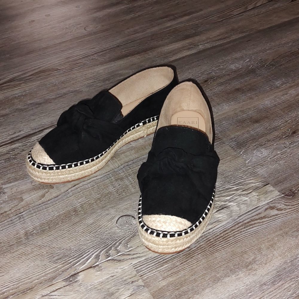Kaari Blue™ Kiki  Black Knotted Espadrille Flats  Sz 6.5